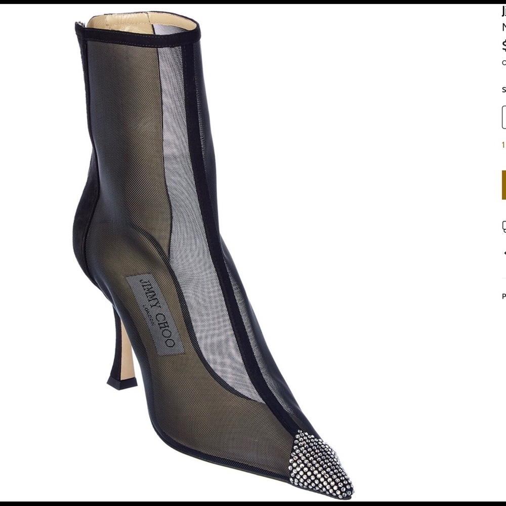 Jimmy Choo Naidoo 90 Mesh & Suede Bootie - Picture 4 of 16